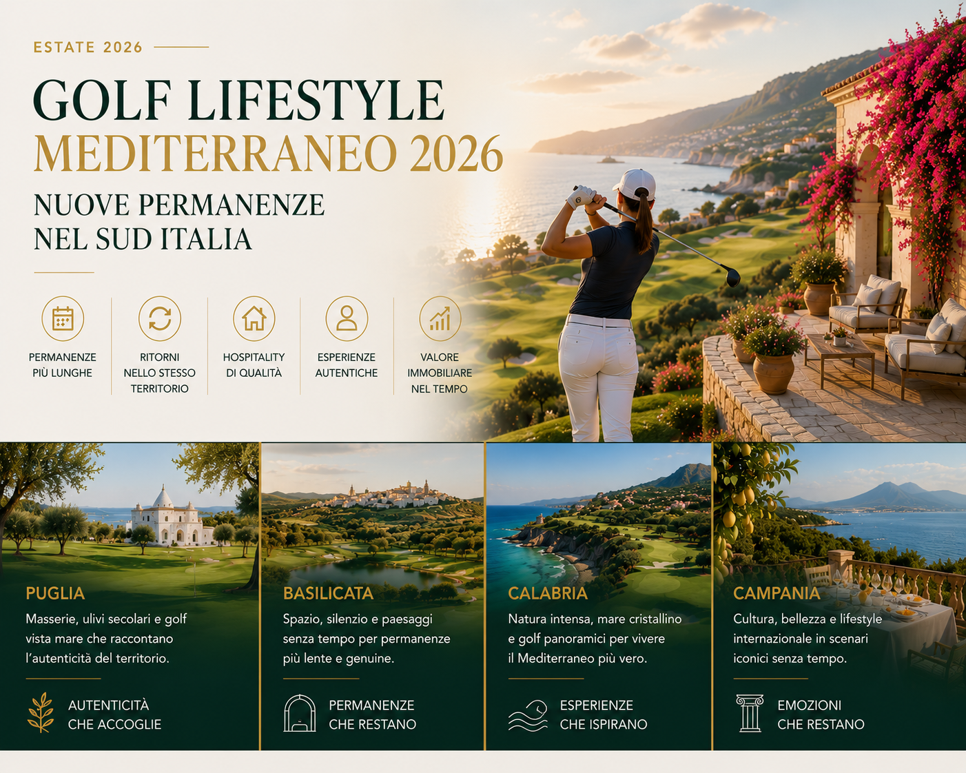 Golf Lifestyle Mediterraneo 2026/ nuove permanenze nel Sud